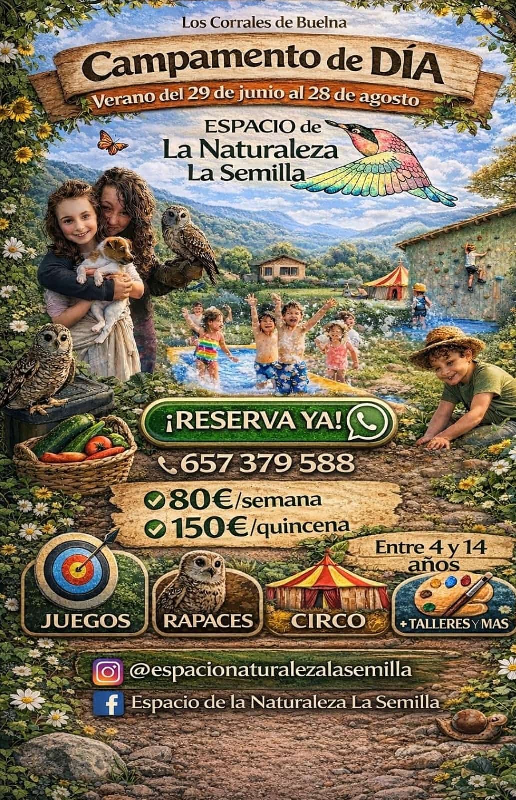 cartel campamento espacio naturaleza la semilla cantabria