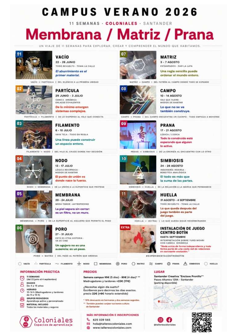 campus verano 2026 talleres coloniales santander